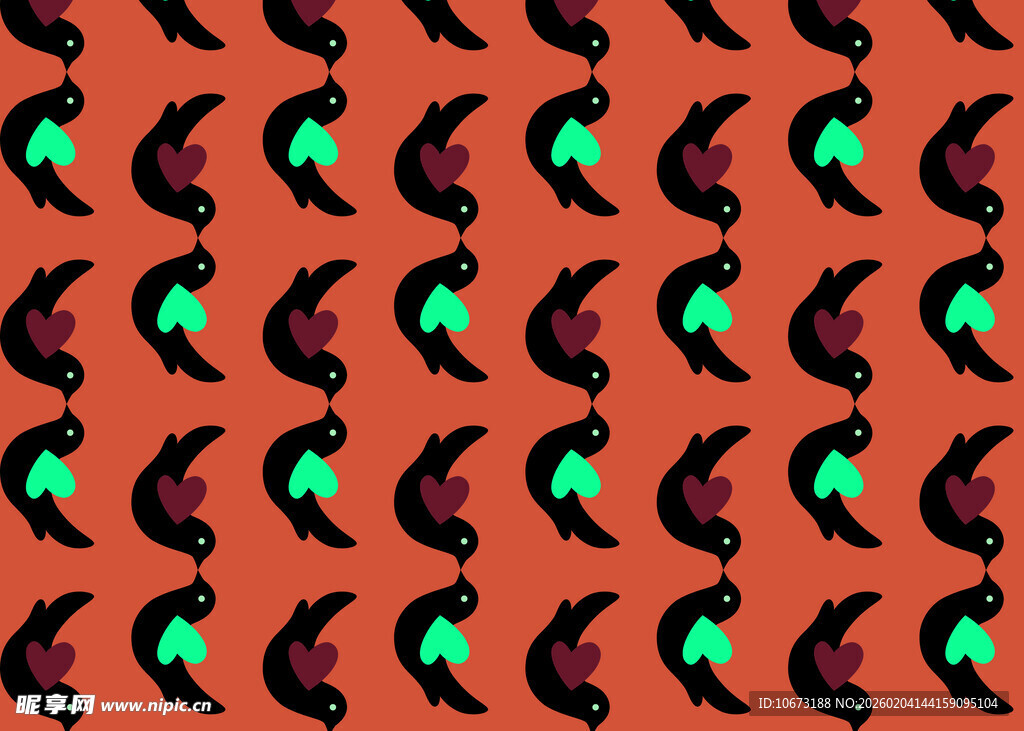 橙色底鹦鹉图案纹理