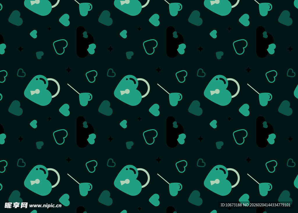 深绿背景的几何图案设计