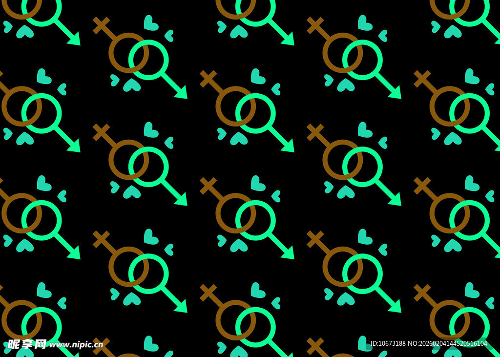 多彩性别符号图案背景