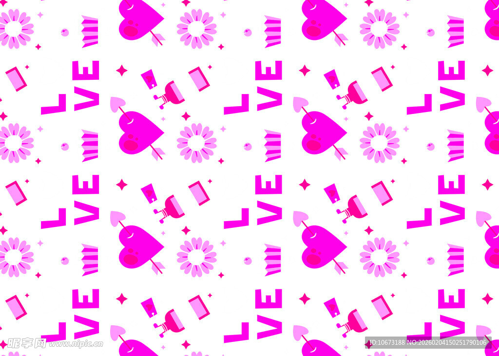 粉色爱心图案背景
