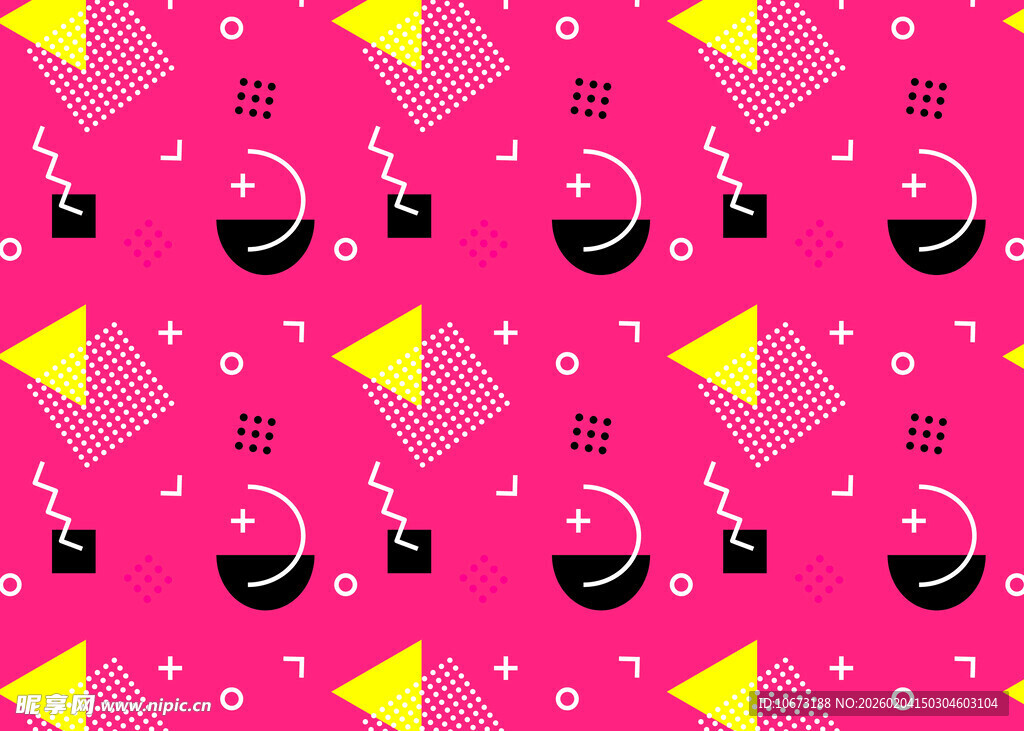 粉色几何图案与茶杯背景图