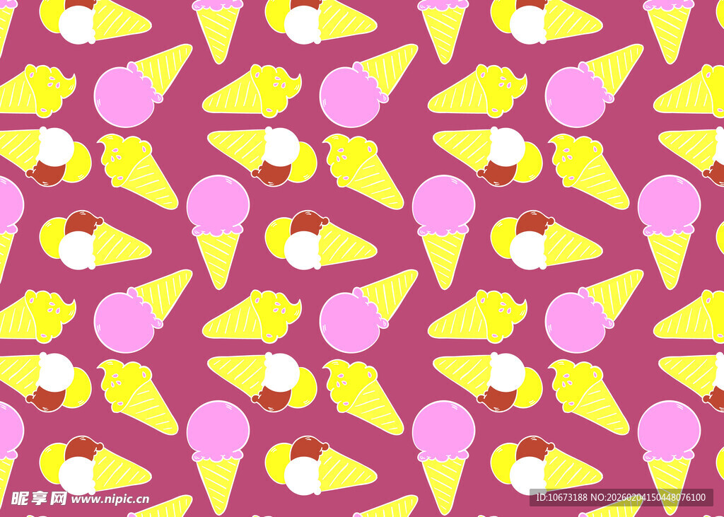 粉色背景冰淇淋图案