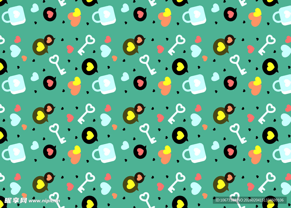 卡通风格多彩图案背景