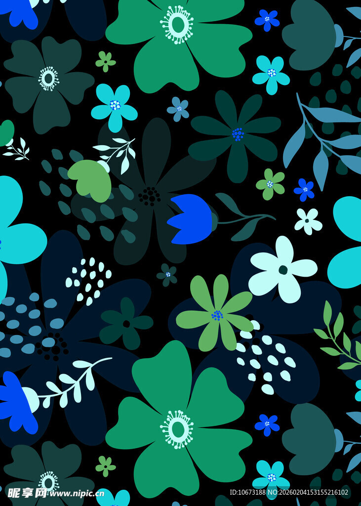 多彩花卉图案背景