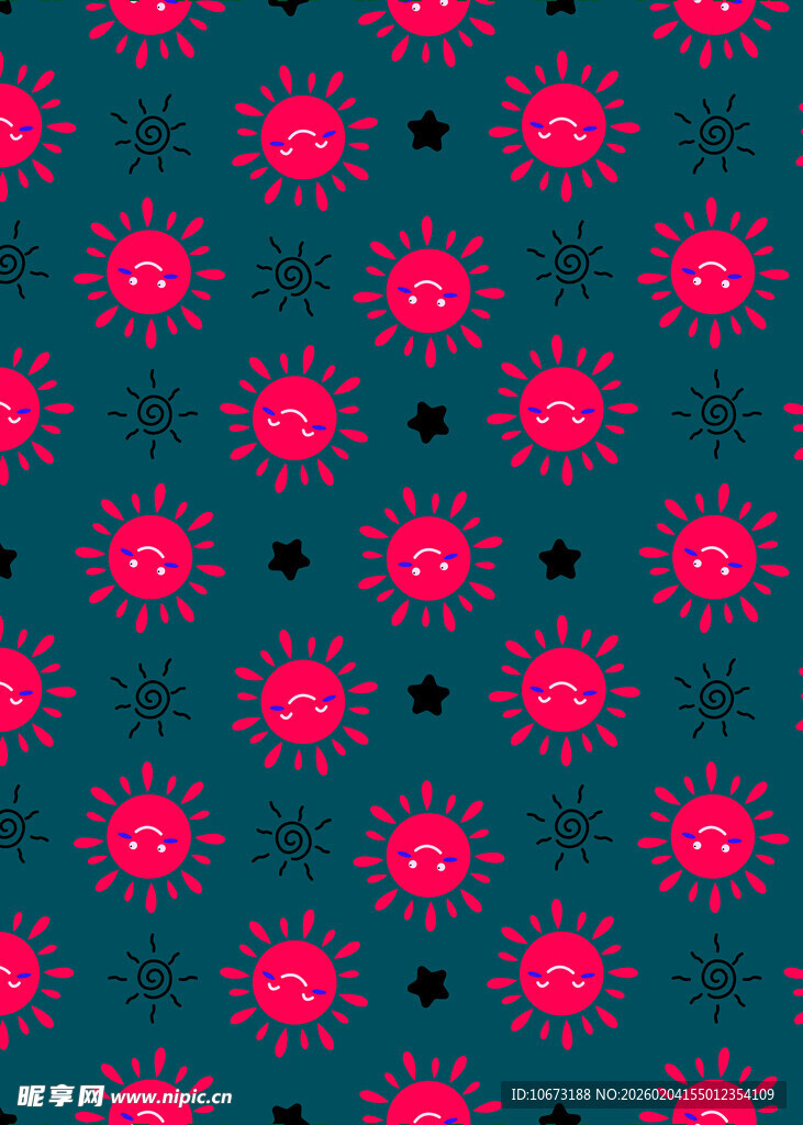 蓝底玫红色花朵图案纹理