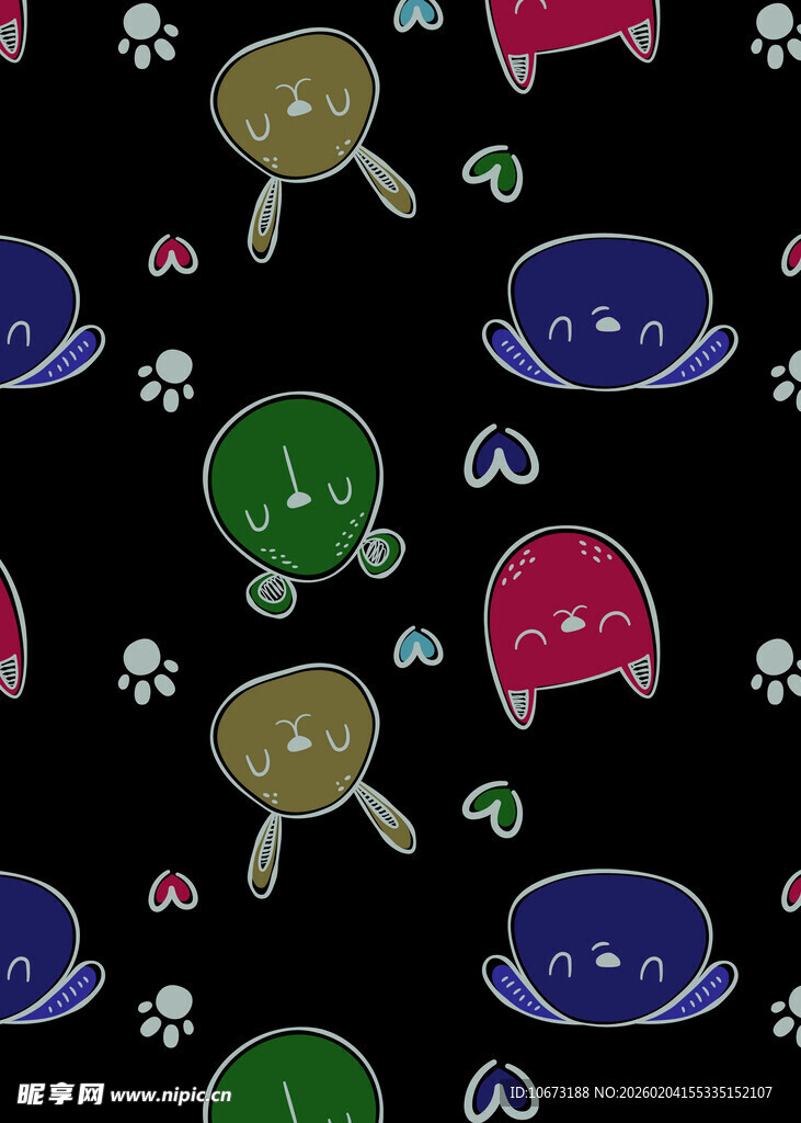 可爱卡通小动物图案背景