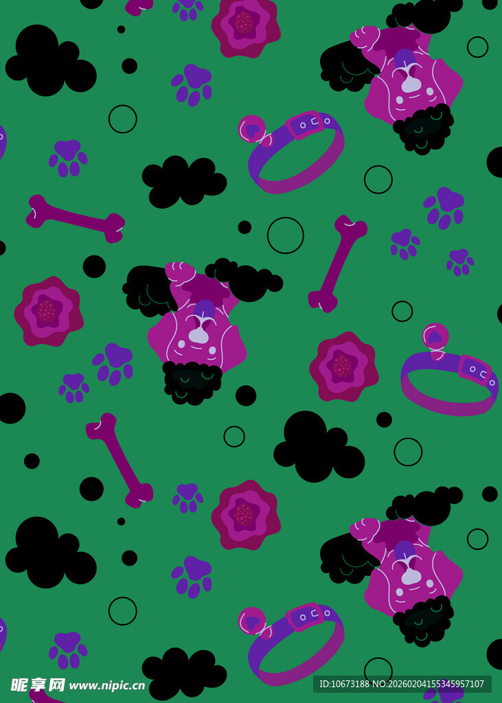 绿色背景卡通图案纹理