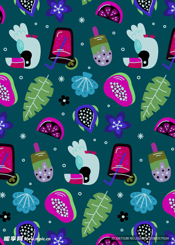 奇幻卡通图案背景