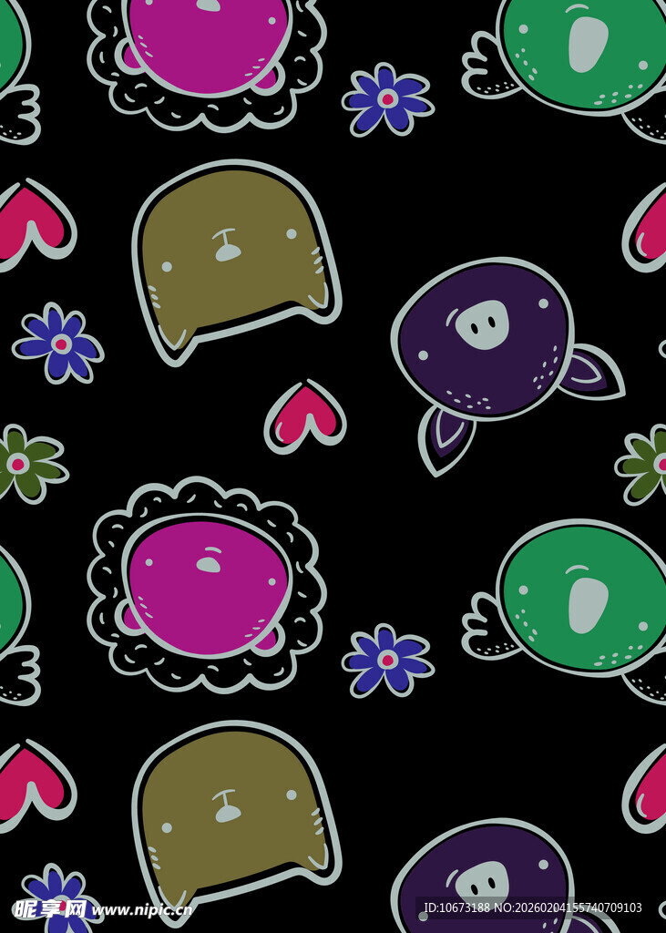 卡通多彩图案背景