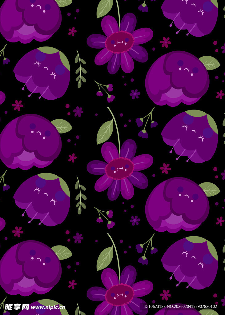 紫色花卉水果图案纹理