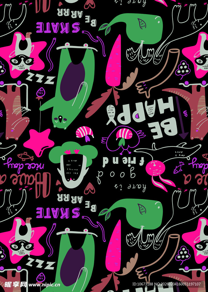 酷炫街头涂鸦风图案设计