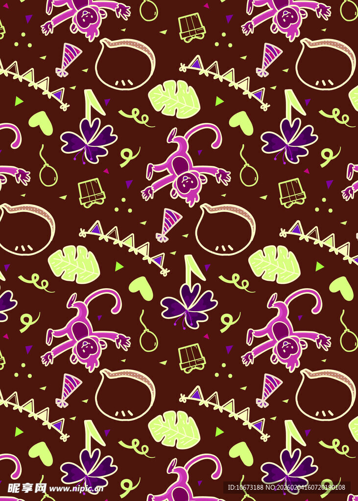 多彩花卉藤蔓图案背景