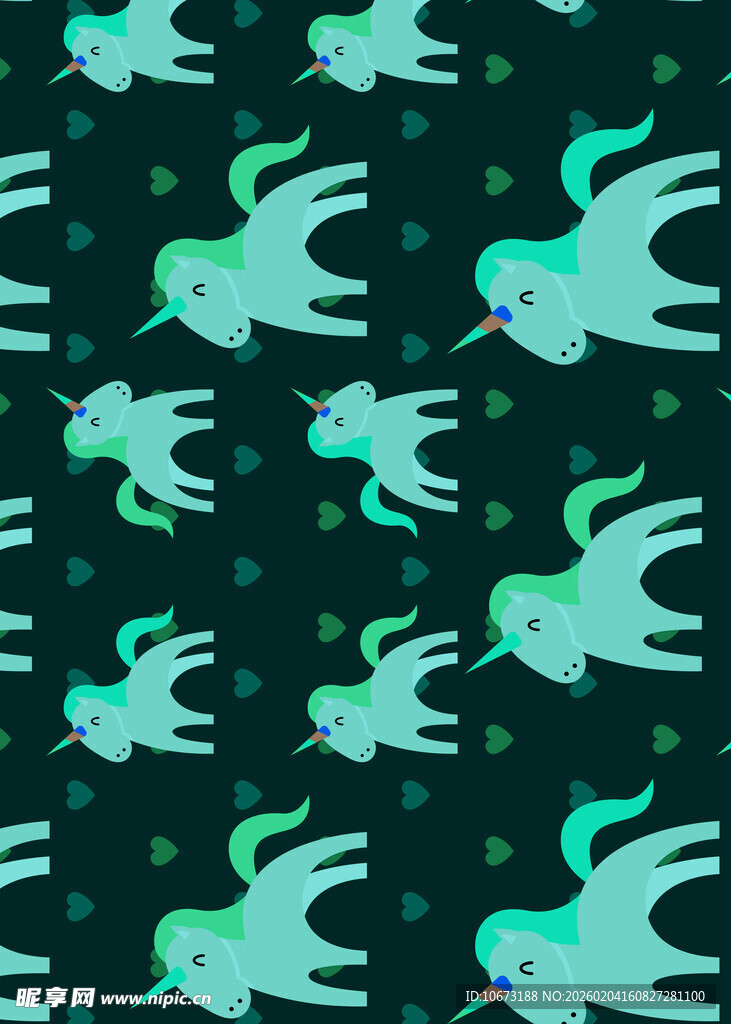 绿色飞鸟图案背景纹理