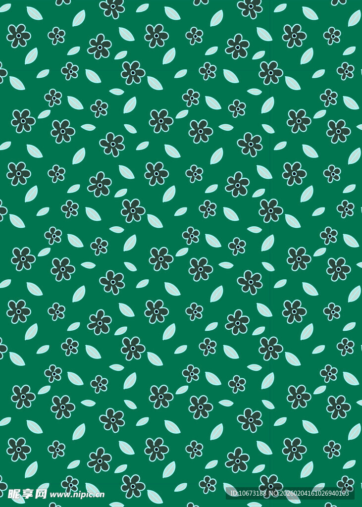绿色花卉图案背景纹理