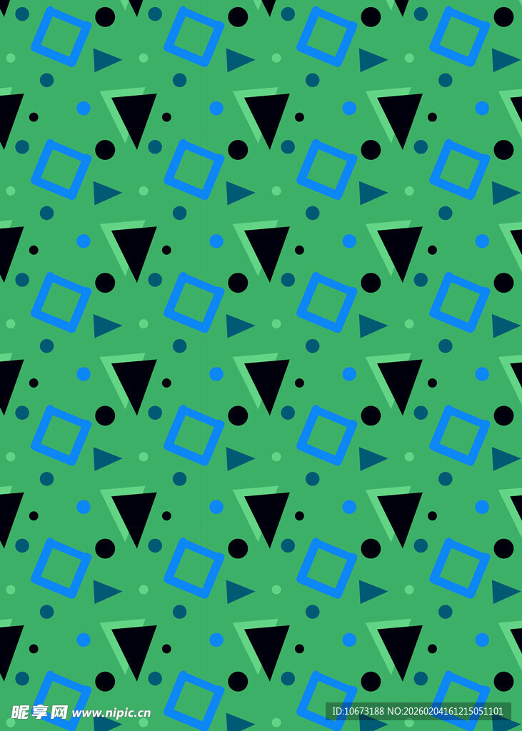 蓝绿几何图案无缝背景