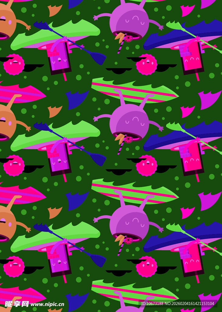 多彩几何恐龙图案背景