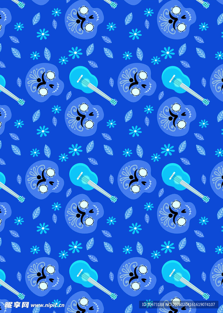 蓝色梦幻糖果图案背景