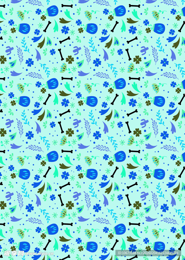 蓝绿波点几何图案背景