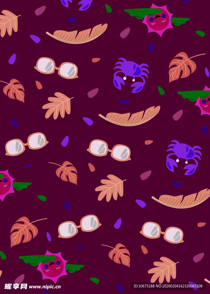 紫色万圣节元素图案背景