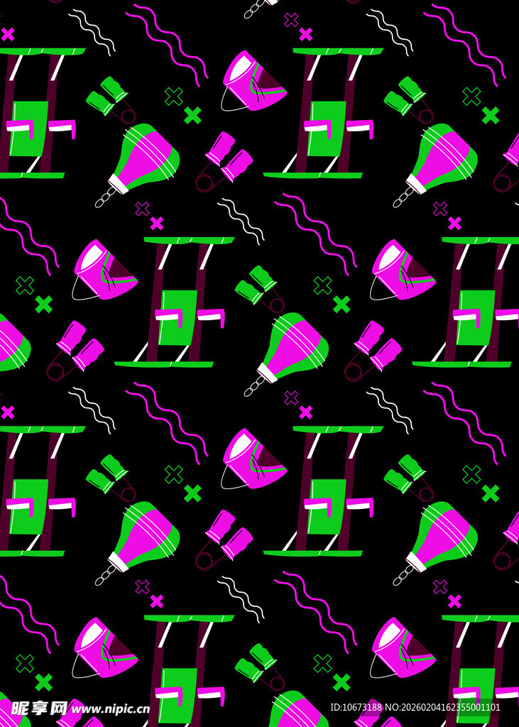 霓虹风格灯泡图案背景