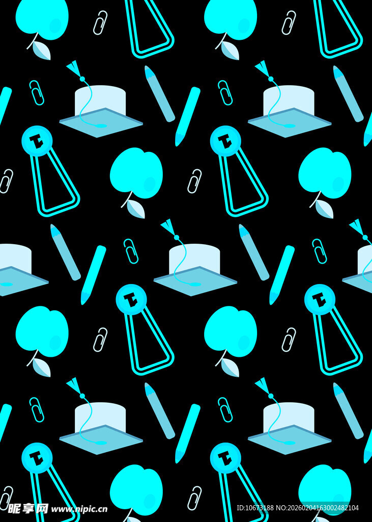 蓝绿工具图案无缝背景