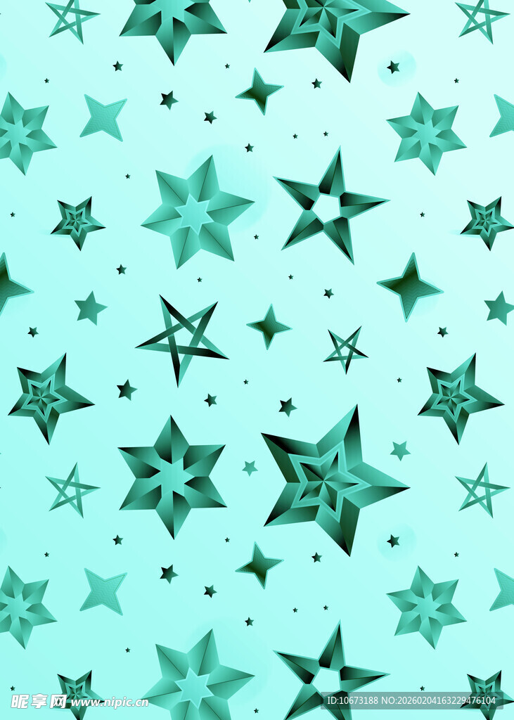 蓝绿色星星图案背景