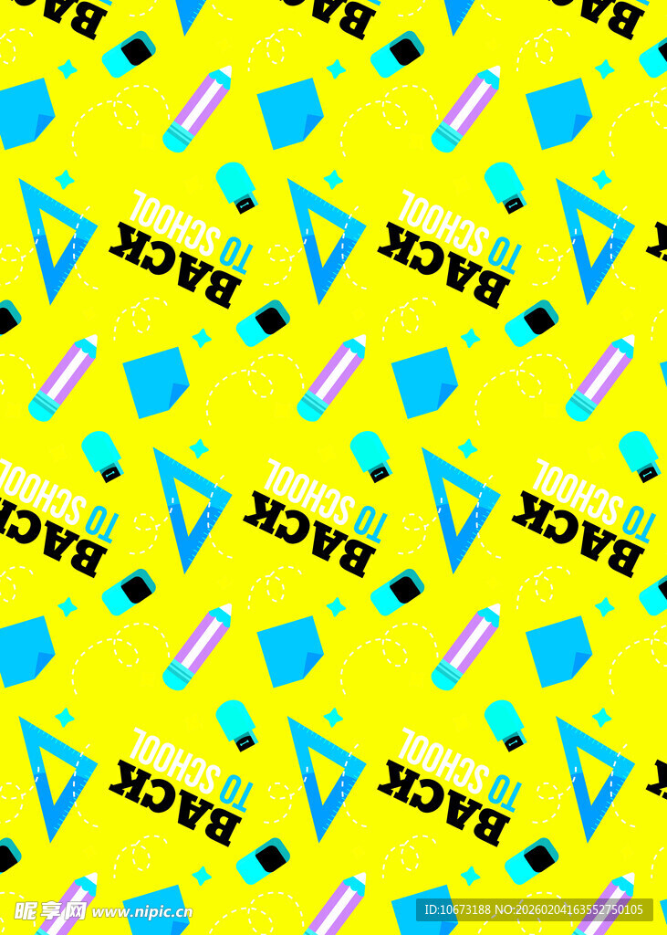 黄色爱心几何图案背景