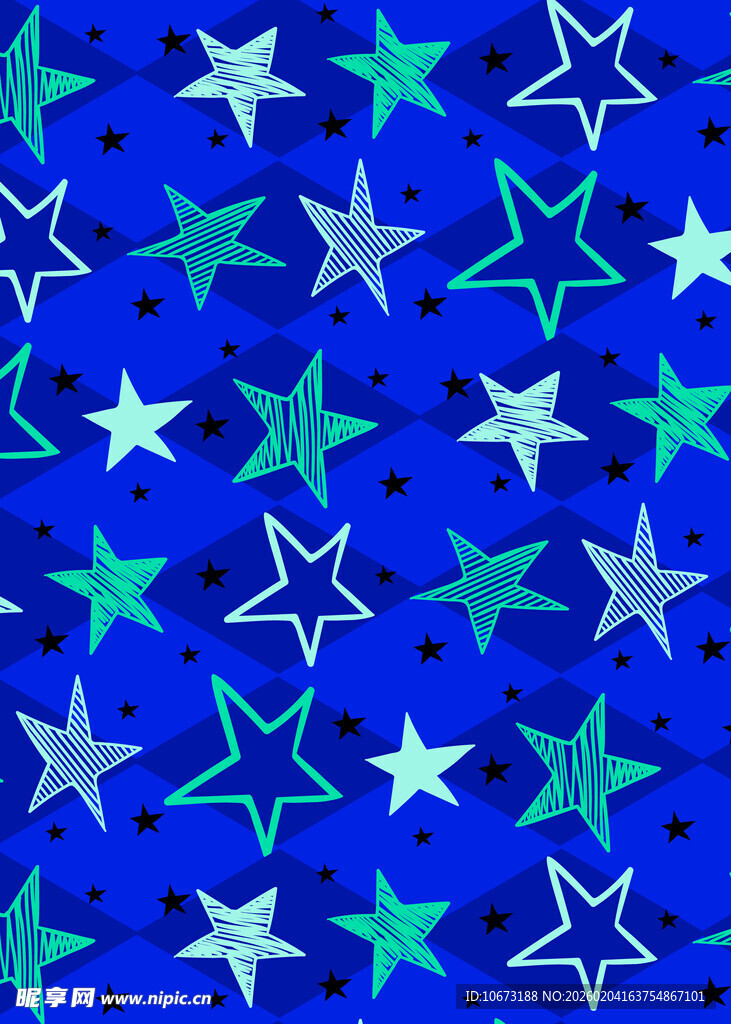 蓝绿星星图案背景