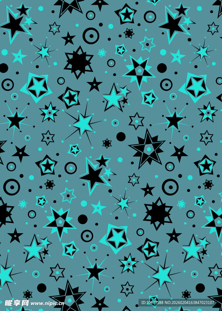 蓝底星星齿轮图案背景