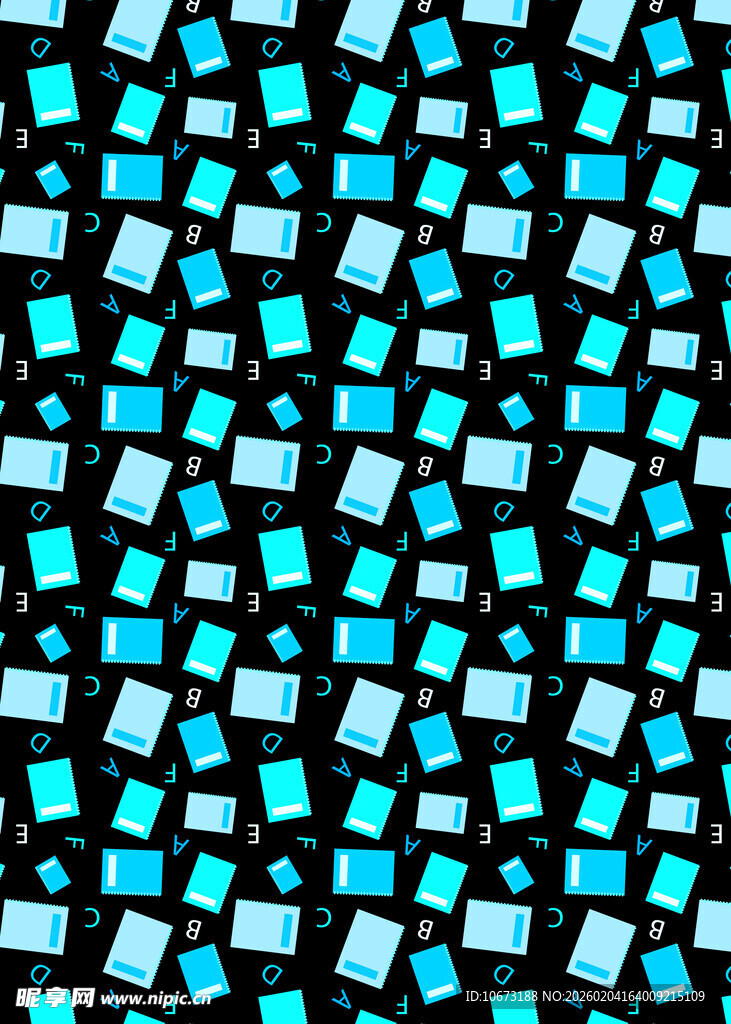 蓝绿方块组成的抽象图案