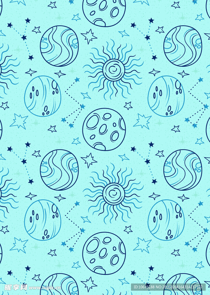 浅蓝色神秘图案无缝背景