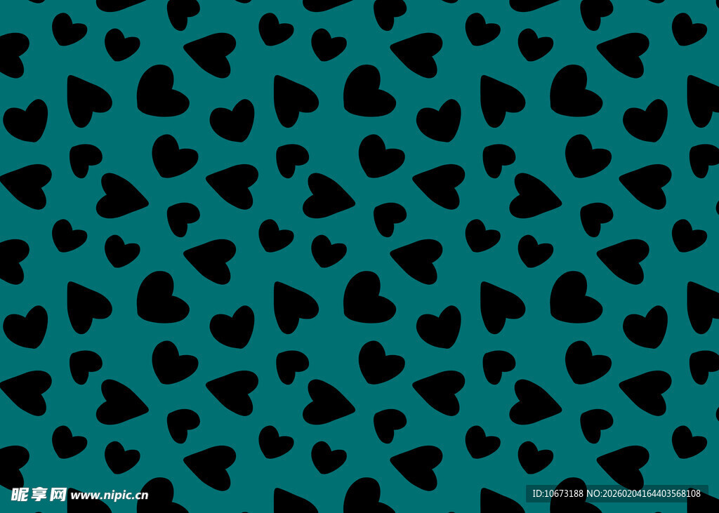 蓝底黑色心形图案纹理