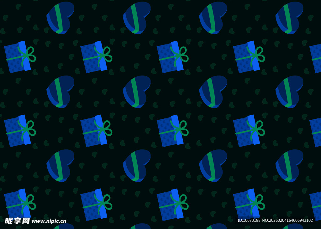 蓝色几何图案无缝背景图