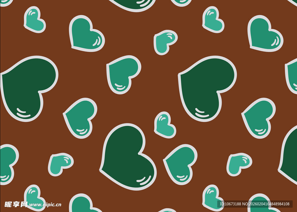 心形图案无缝背景设计