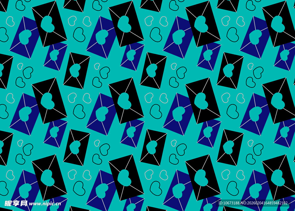 蓝黑几何图案无缝背景