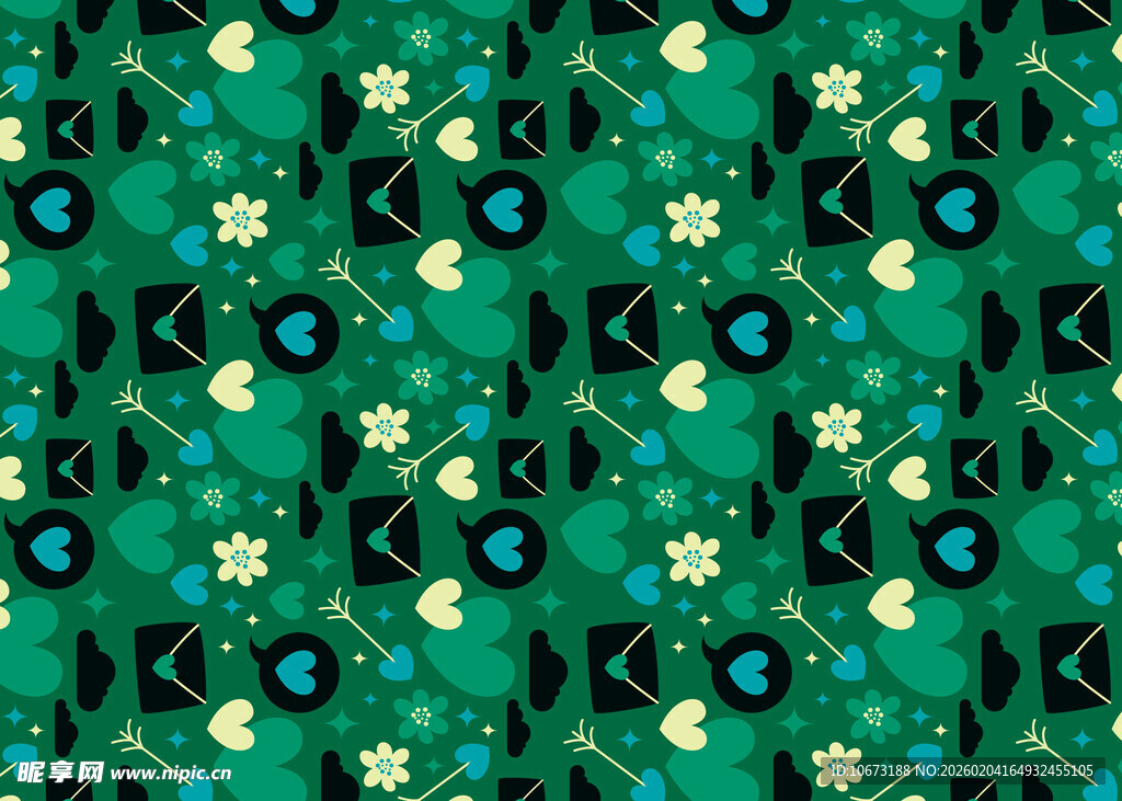 绿色花卉图案背景纹理