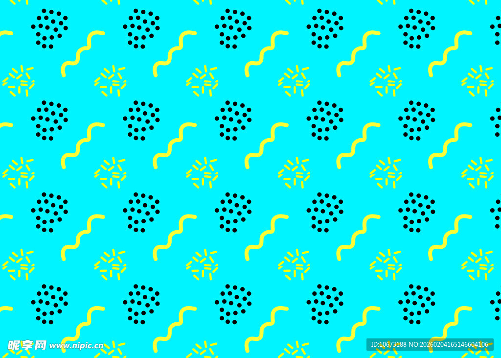 蓝底海洋元素图案设计