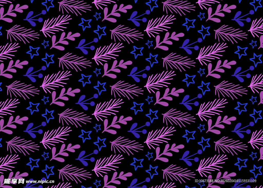 紫色花卉图案无缝背景