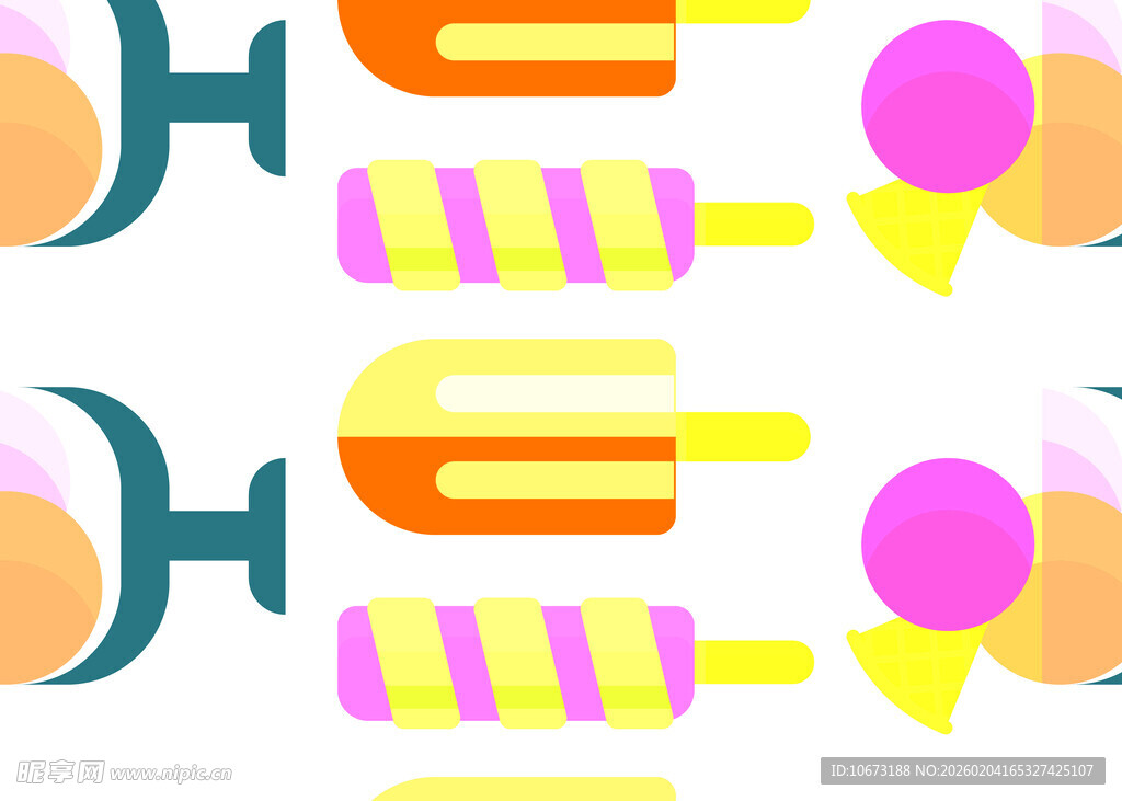 多彩卡通冰淇淋图案设计