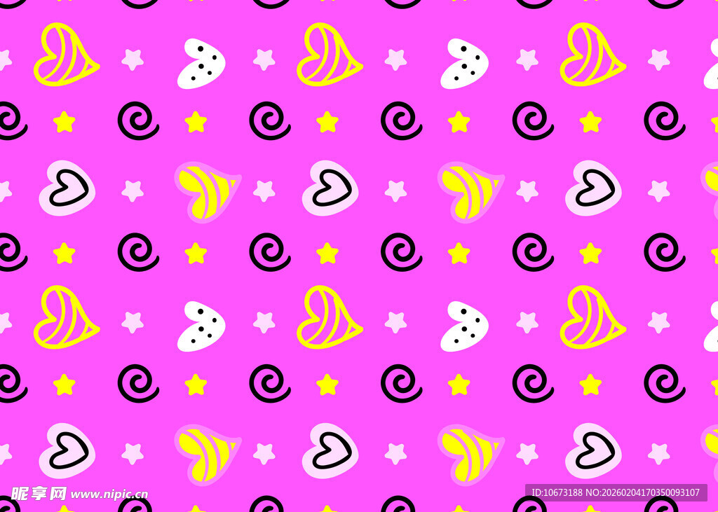 粉色卡通图案背景纹理