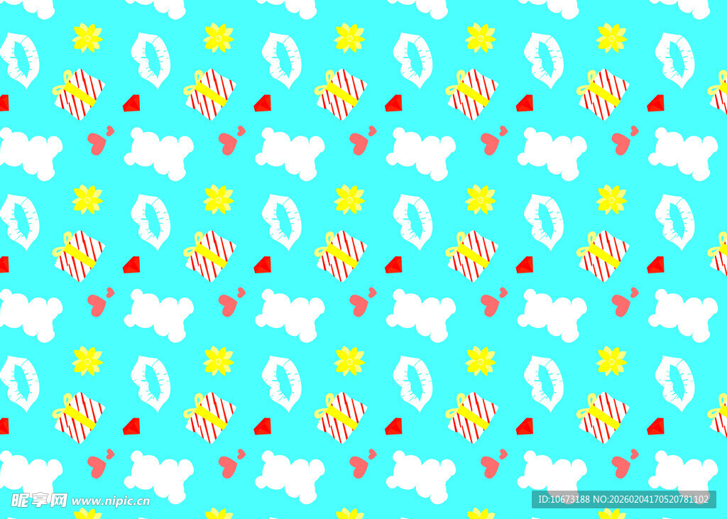 清新动物花卉图案背景