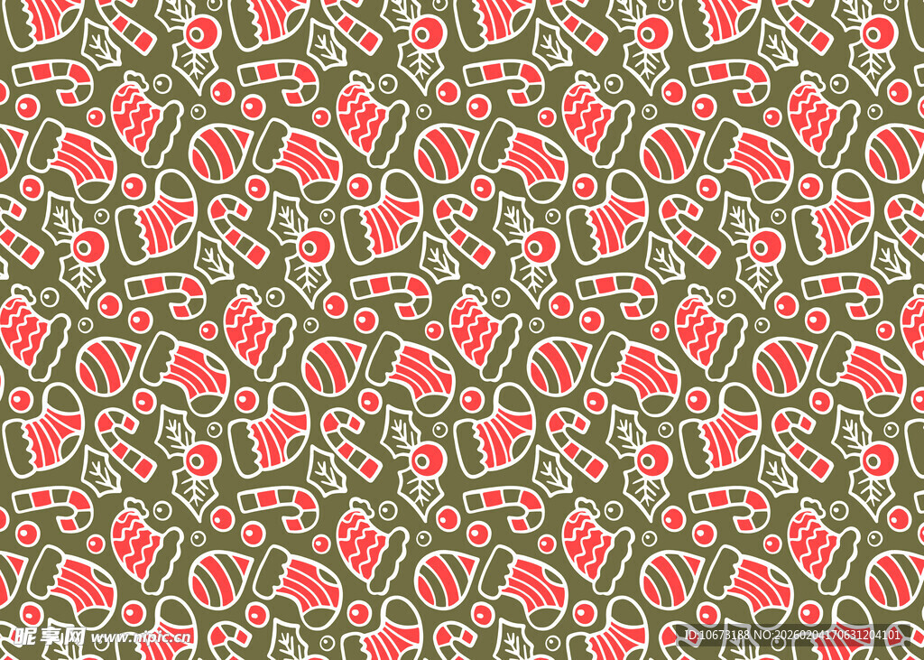 西瓜图案的多彩几何花纹