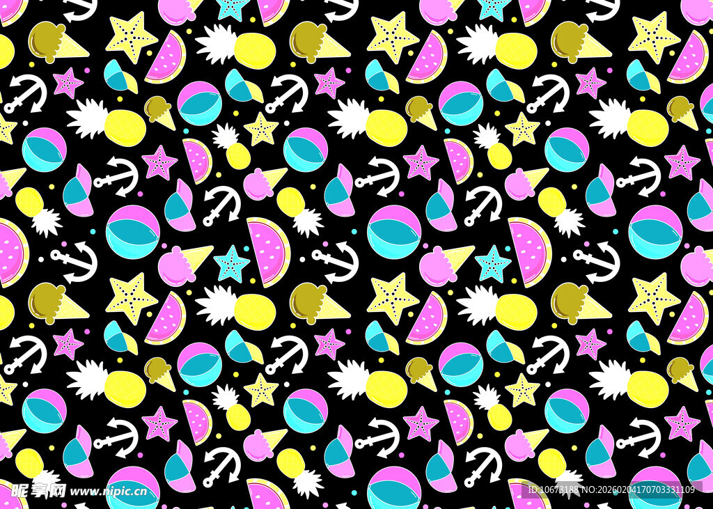 多彩星星圆点图案背景