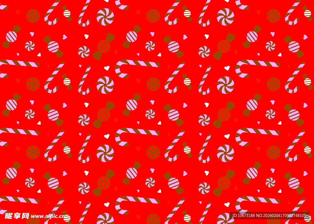 红色圣诞花纹图案背景