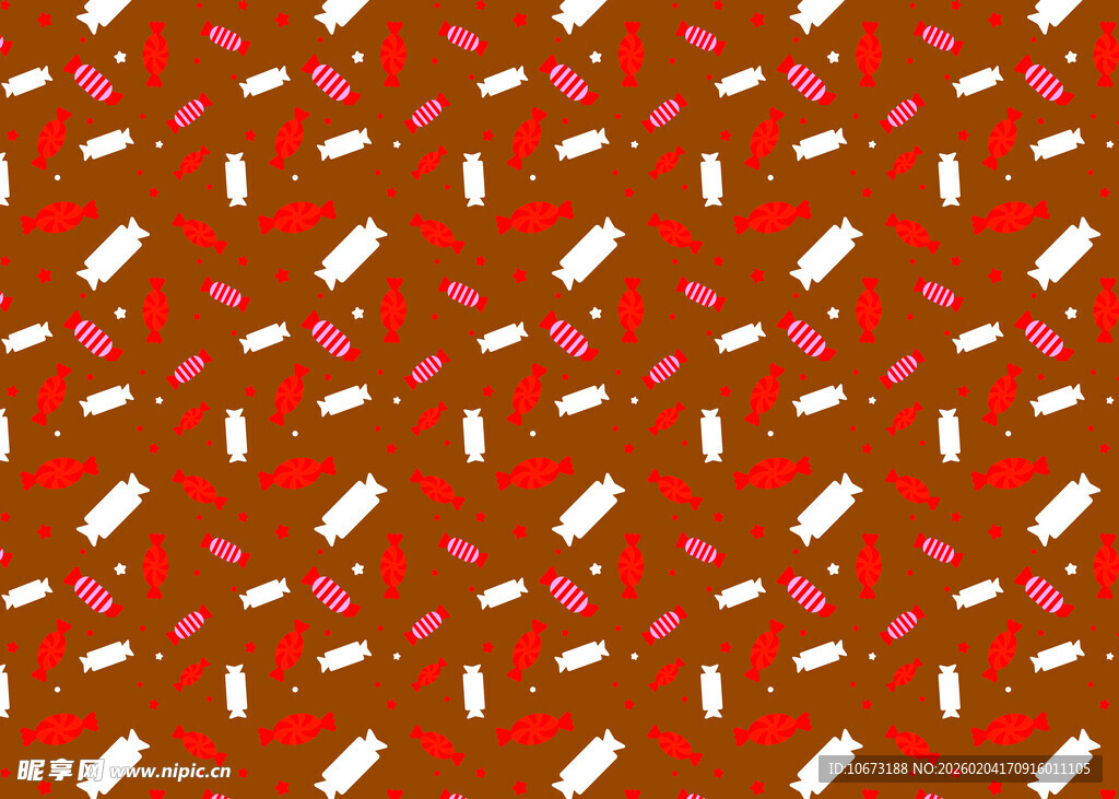 红色底彩色糖果粒图案
