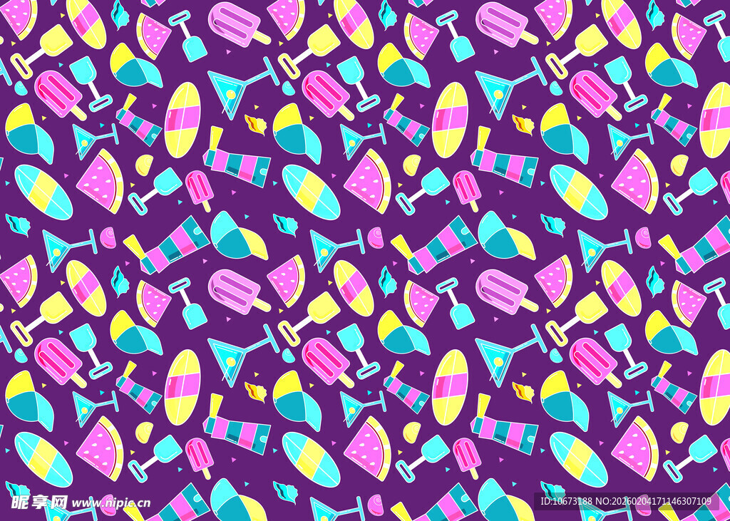 多彩冰淇淋图案背景