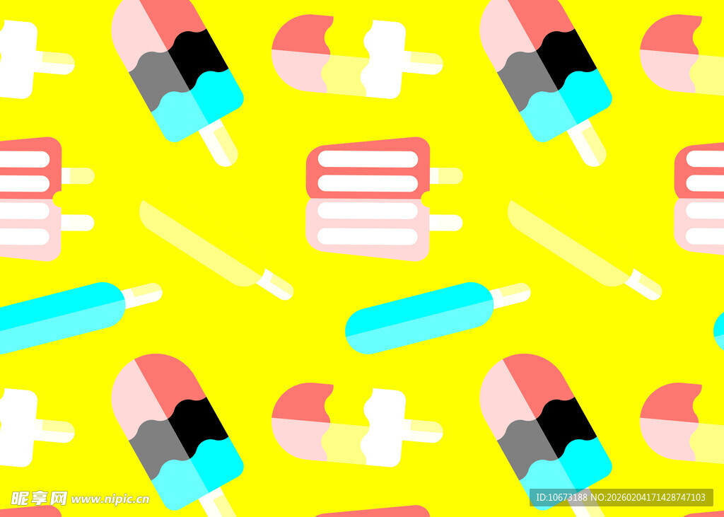 多彩冰棍图案背景图