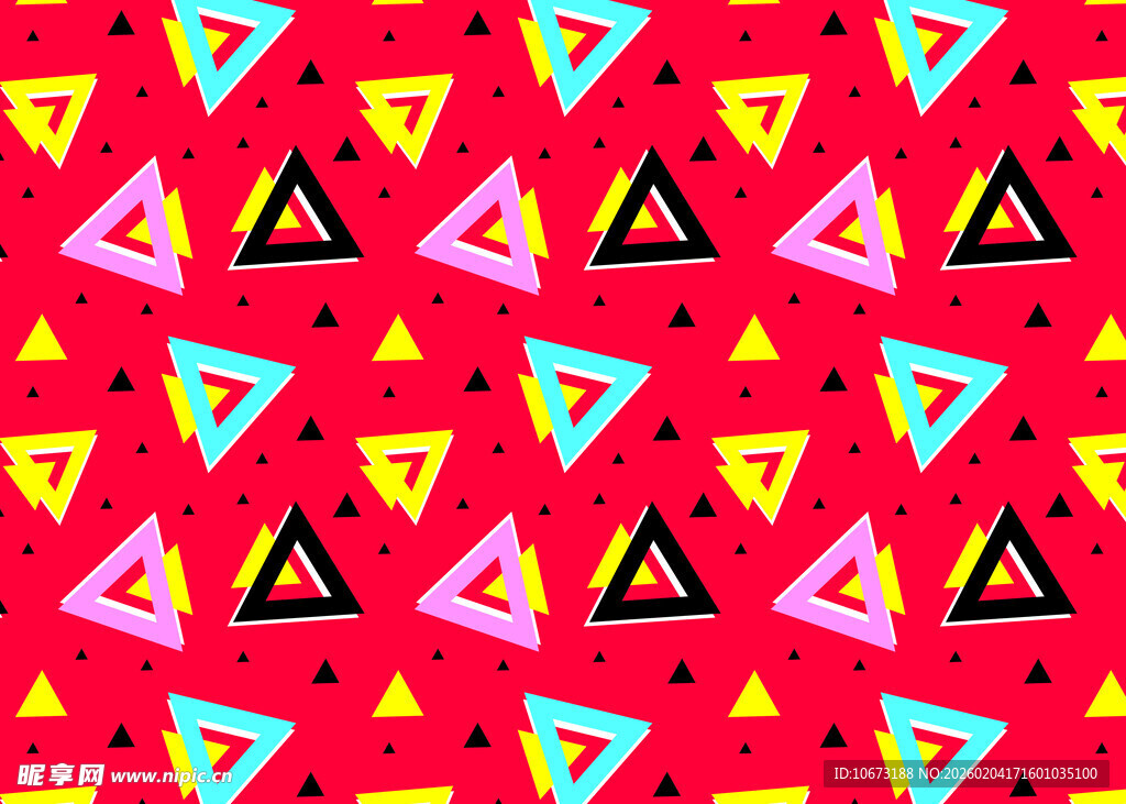 红色背景几何图案无缝纹理