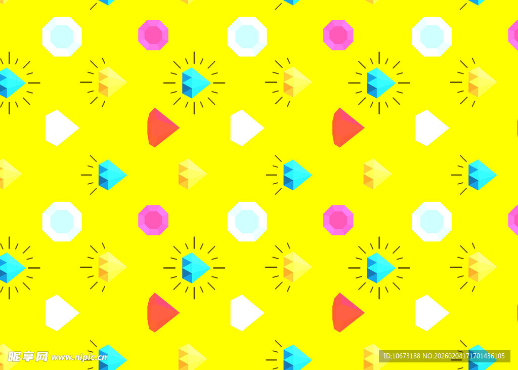 黄色多彩几何图案背景