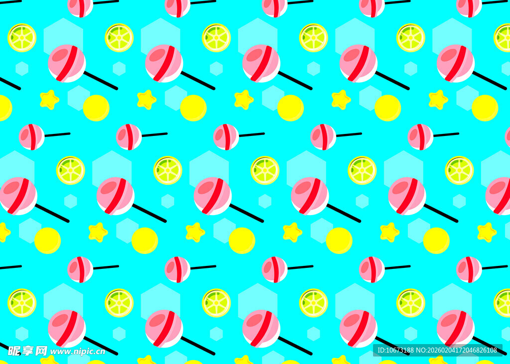 蓝底水果图案无缝背景